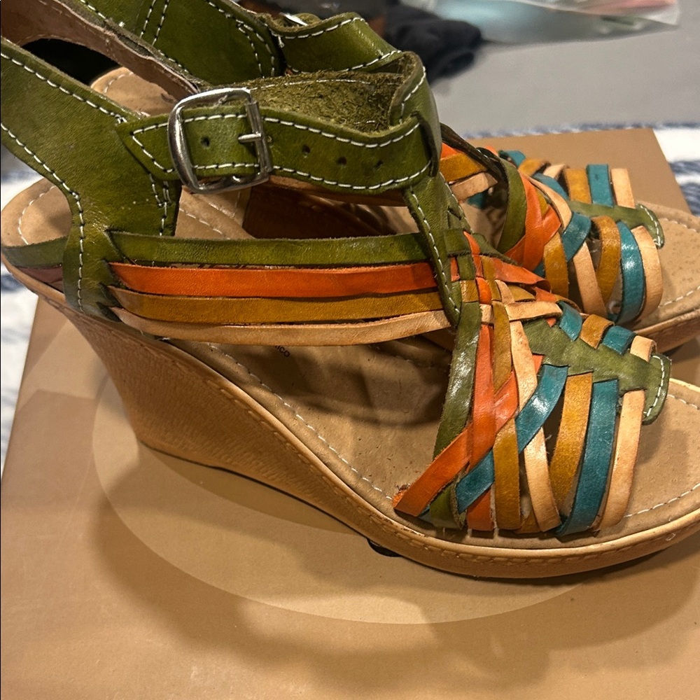 MEXICANA Multicolor Woven Wedge Sandals